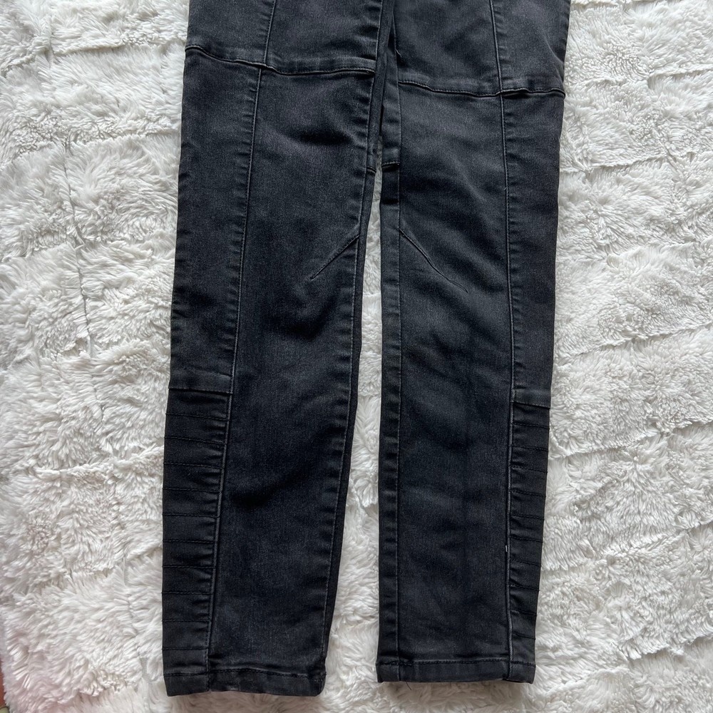 Free People Washed Black Moto Skinny Jeans 27 - Picture 6 of 10
